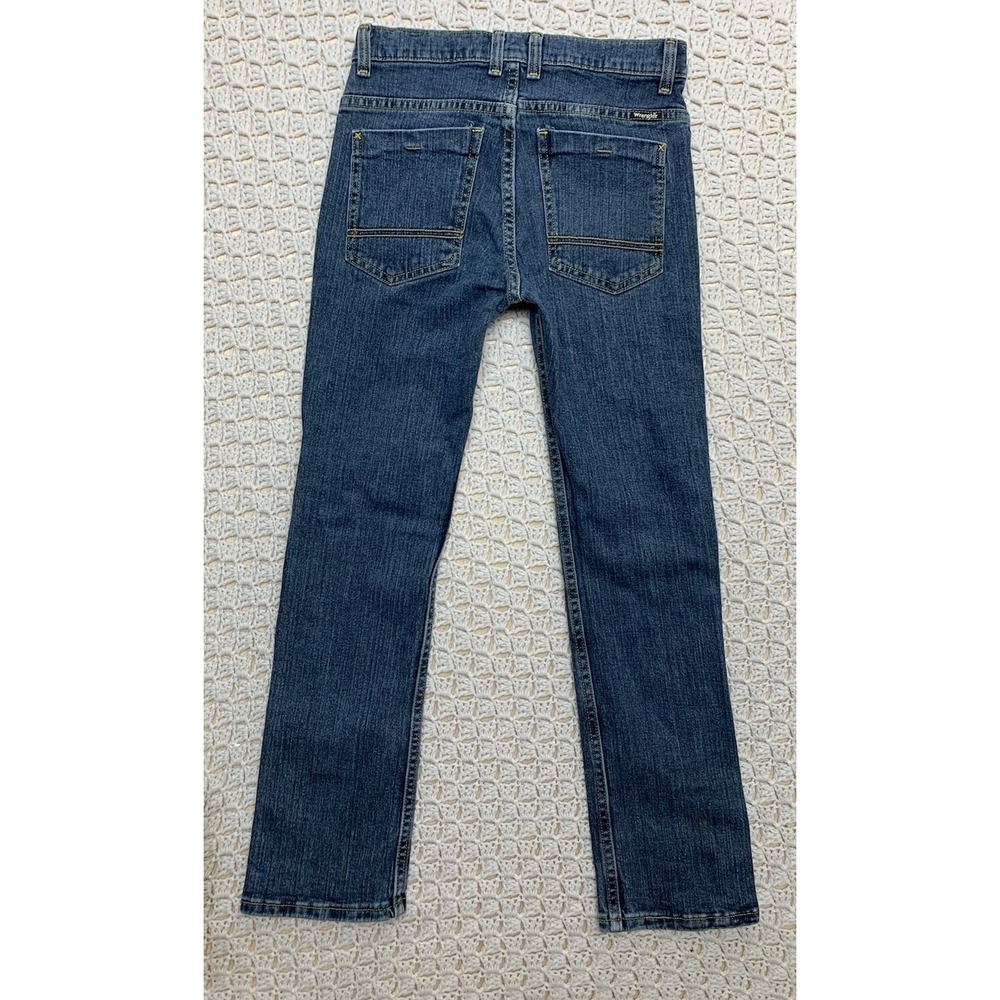 Wrangler Boys Jeans 14 Reg‎ Straight Adjustable Waist Blue Denim 5RHBBIN W27 L28
